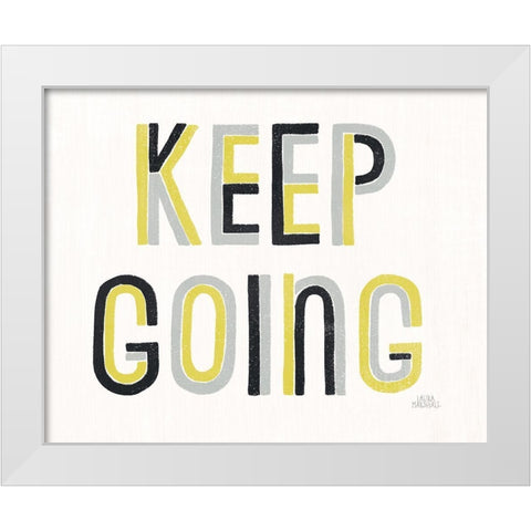 Retro Words II Yellow Black White Modern Wood Framed Art Print by Marshall, Laura