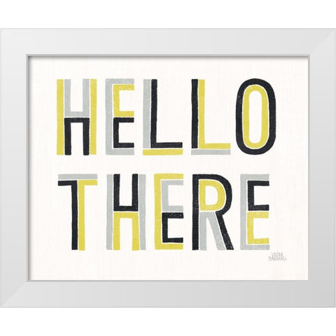 Retro Words III Yellow Black White Modern Wood Framed Art Print by Marshall, Laura