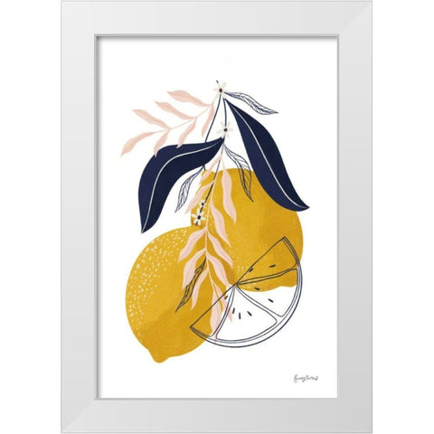 Lemons II White Modern Wood Framed Art Print by Thorns, Becky