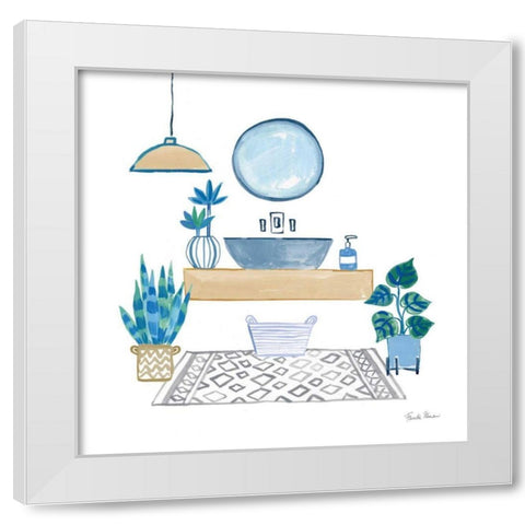 Relax I Tan White Modern Wood Framed Art Print by Zaman, Farida