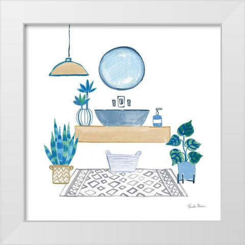 Relax I Tan White Modern Wood Framed Art Print by Zaman, Farida