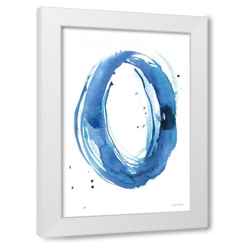 Bold Blue III White Modern Wood Framed Art Print by Charro, Mercedes Lopez