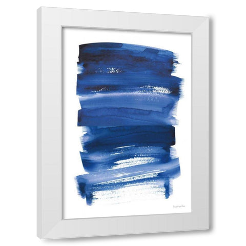 Bold Blue IV White Modern Wood Framed Art Print by Charro, Mercedes Lopez