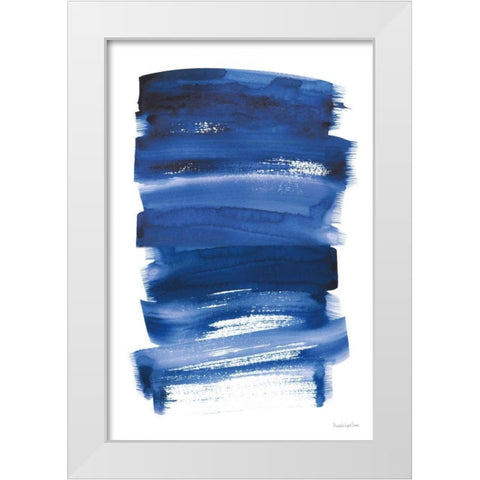 Bold Blue IV White Modern Wood Framed Art Print by Charro, Mercedes Lopez