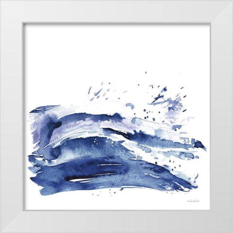 Coastal Splash I White Modern Wood Framed Art Print by Charro, Mercedes Lopez