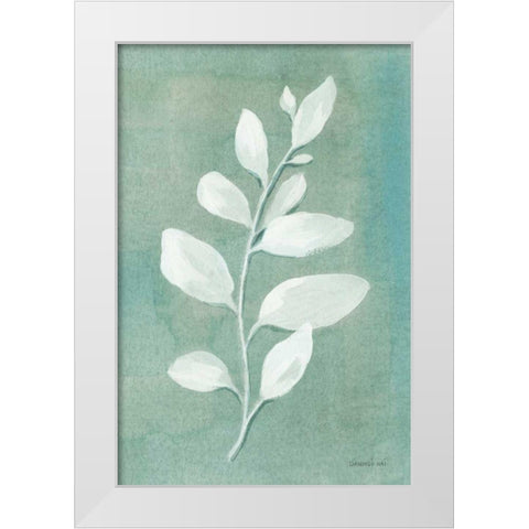 Sage Leaves I White Modern Wood Framed Art Print by Nai, Danhui