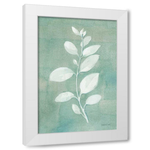 Sage Leaves II White Modern Wood Framed Art Print by Nai, Danhui