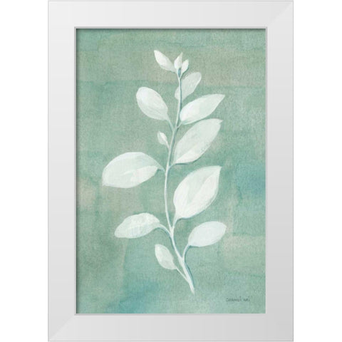 Sage Leaves II White Modern Wood Framed Art Print by Nai, Danhui