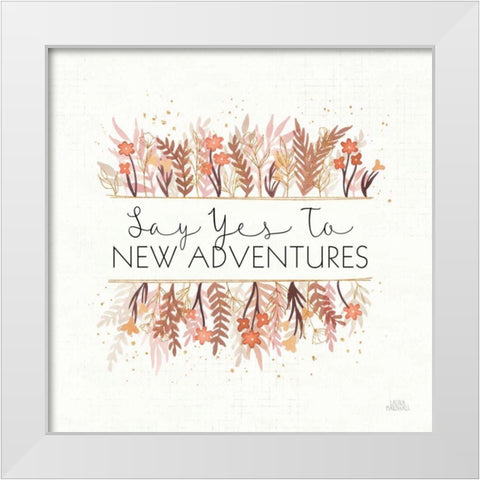 Desert Blooms II White Modern Wood Framed Art Print by Marshall, Laura