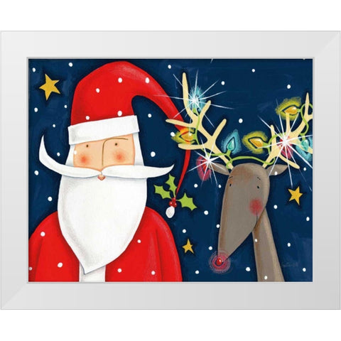 Bright Christmas Santa Blue White Modern Wood Framed Art Print by Tavoletti, Anne