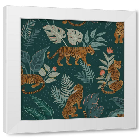 Big Cat Beauty Pattern IC White Modern Wood Framed Art Print by Penner, Janelle