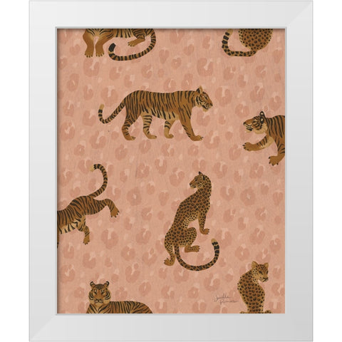 Big Cat Beauty Pattern IIB White Modern Wood Framed Art Print by Penner, Janelle