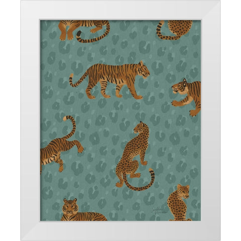 Big Cat Beauty Pattern IID White Modern Wood Framed Art Print by Penner, Janelle