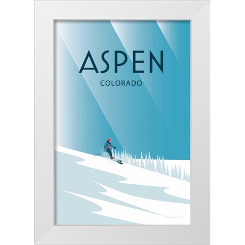 Aspen White Modern Wood Framed Art Print by Escalante, Omar