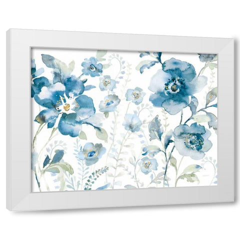 Blues of Summer XII White Modern Wood Framed Art Print by Nai, Danhui