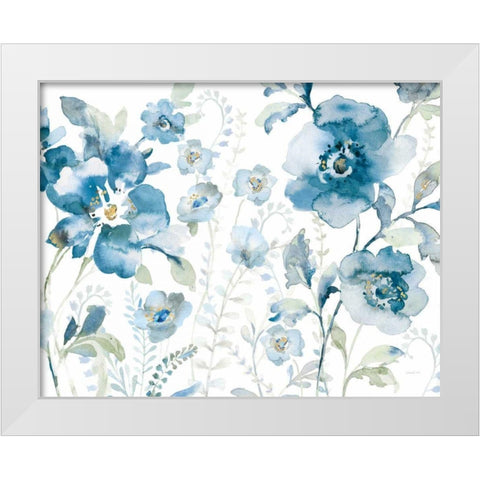 Blues of Summer XII White Modern Wood Framed Art Print by Nai, Danhui