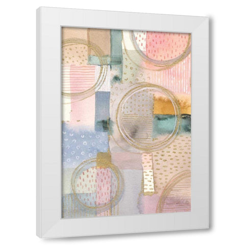 Circle Stories I White Modern Wood Framed Art Print by Nai, Danhui