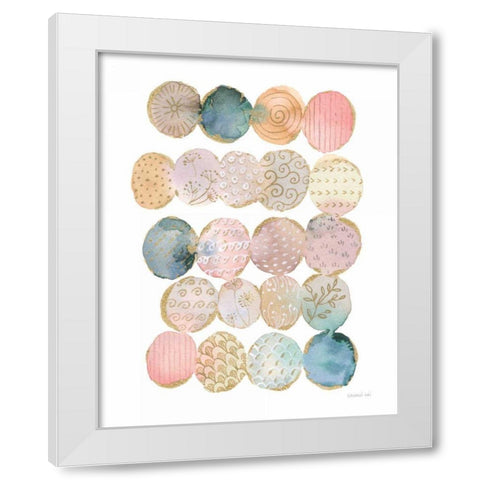 Circle Stories II White Modern Wood Framed Art Print by Nai, Danhui