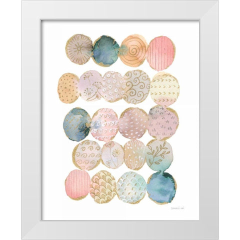 Circle Stories II White Modern Wood Framed Art Print by Nai, Danhui