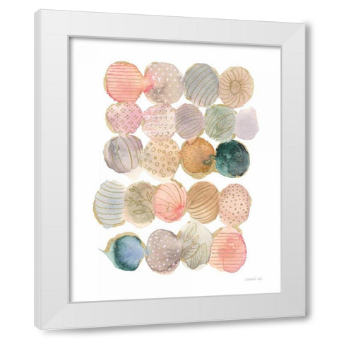 Circle Stories III White Modern Wood Framed Art Print by Nai, Danhui