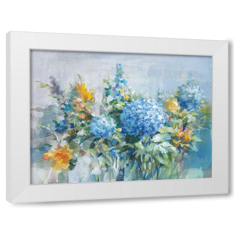 August Garden White Modern Wood Framed Art Print by Nai, Danhui