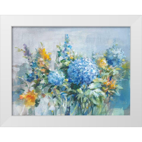 August Garden White Modern Wood Framed Art Print by Nai, Danhui