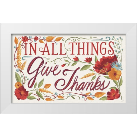 Give Thanks I White Modern Wood Framed Art Print by Tavoletti, Anne