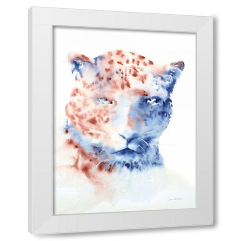 Copper and Blue Cheetah White Modern Wood Framed Art Print by Valle, Aimee Del