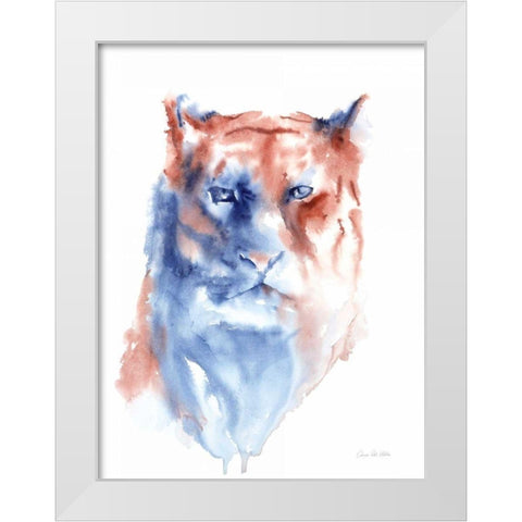 Copper and Blue Lioness White Modern Wood Framed Art Print by Valle, Aimee Del