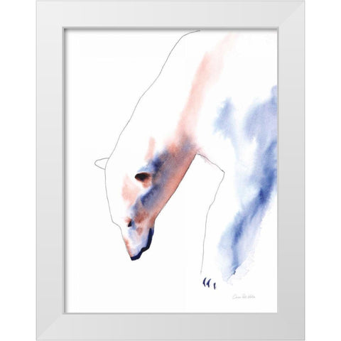 Copper and Blue Polar Bear White Modern Wood Framed Art Print by Valle, Aimee Del