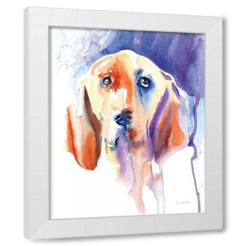 Basset Hound White Modern Wood Framed Art Print by Valle, Aimee Del