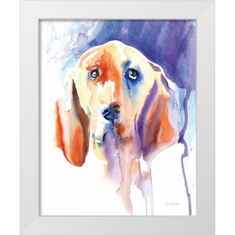 Basset Hound White Modern Wood Framed Art Print by Valle, Aimee Del