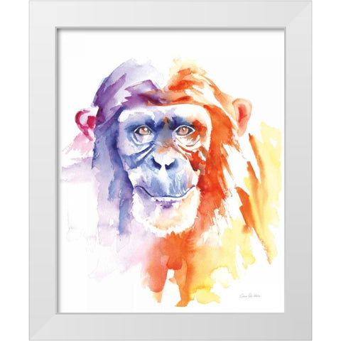 Chimpanzee II White Modern Wood Framed Art Print by Valle, Aimee Del