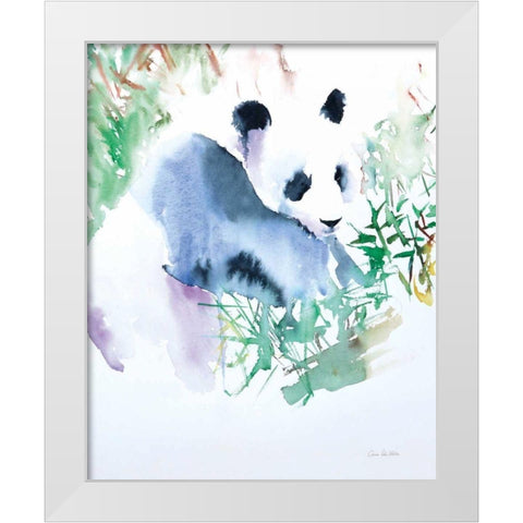 Panda White Modern Wood Framed Art Print by Valle, Aimee Del