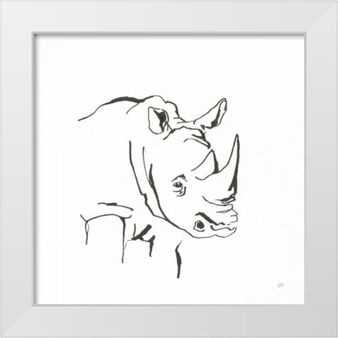 African Animals VI White Modern Wood Framed Art Print by Paschke, Chris