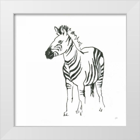 African Animals VII White Modern Wood Framed Art Print by Paschke, Chris