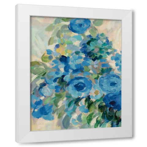 Flower Market II Blue White Modern Wood Framed Art Print by Vassileva, Silvia