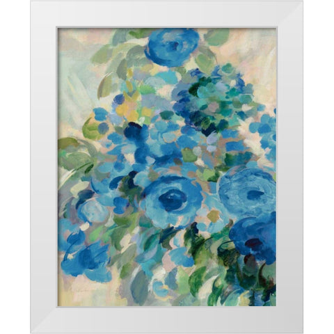 Flower Market II Blue White Modern Wood Framed Art Print by Vassileva, Silvia