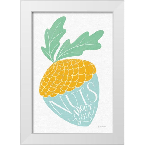 Nuts About You Bright White Modern Wood Framed Art Print by Thorns, Becky