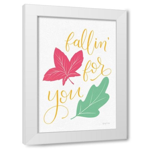 Fallin For You Bright White Modern Wood Framed Art Print by Thorns, Becky