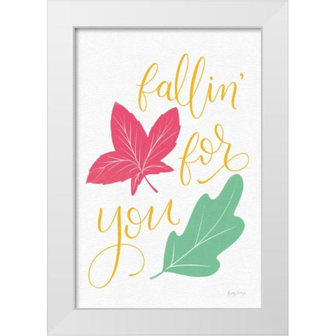 Fallin For You Bright White Modern Wood Framed Art Print by Thorns, Becky