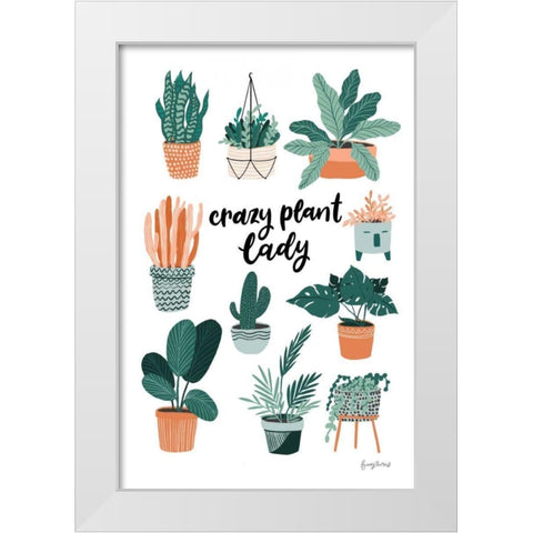 Plant Lady White Modern Wood Framed Art Print by Thorns, Becky