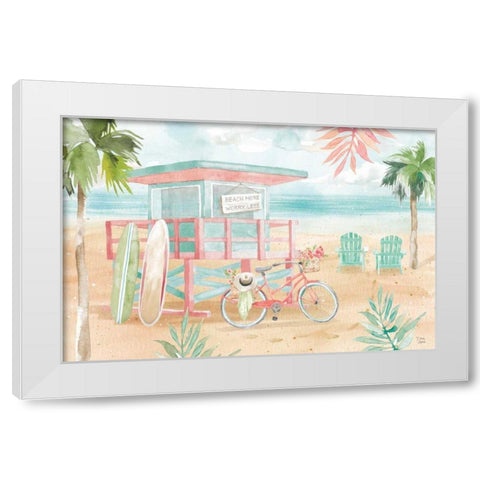 Surfs Up I White Modern Wood Framed Art Print by June, Dina