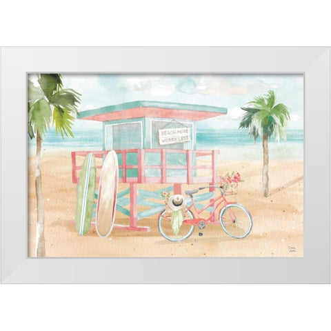 Surfs Up VII White Modern Wood Framed Art Print by June, Dina