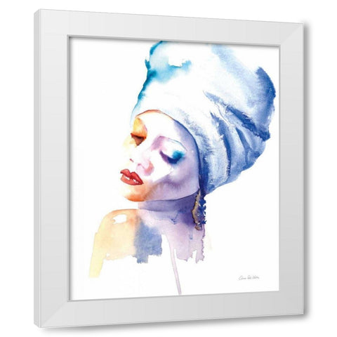 Woman in Blue White Modern Wood Framed Art Print by Valle, Aimee Del