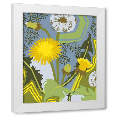 Dandelion White Modern Wood Framed Art Print by Gallagher, Megan