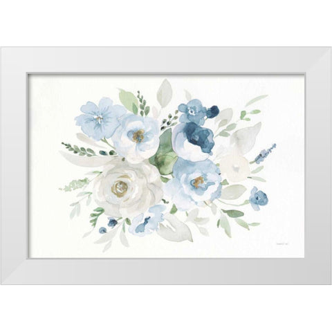 Essence of Spring II Blue White Modern Wood Framed Art Print by Nai, Danhui