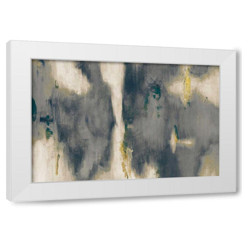 Blue Texture I Crop White Modern Wood Framed Art Print by Nai, Danhui