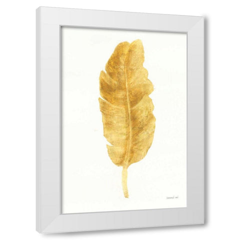 Palms of the Tropics III Gold White Modern Wood Framed Art Print by Nai, Danhui