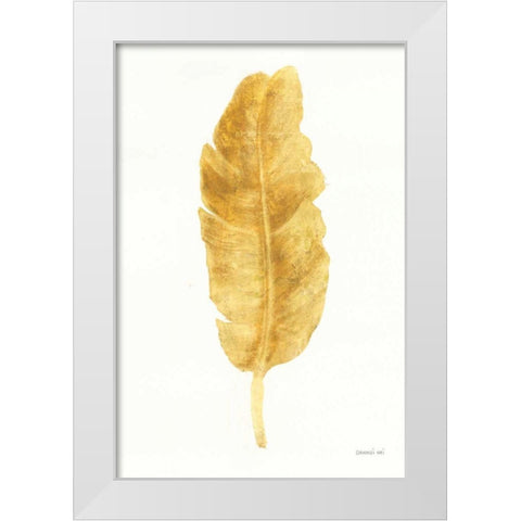 Palms of the Tropics III Gold White Modern Wood Framed Art Print by Nai, Danhui